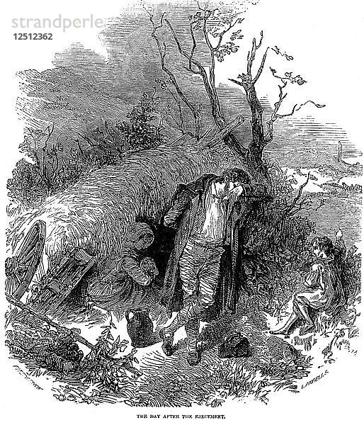 Vertriebene irische Bauernfamilie  1848. Künstler: Unbekannt