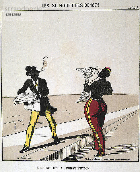 LOrdre et la Constitution  1871. aus der Serie Les Silhouettes de 1871. Pariser Kommune  1871. Künstler: Moloch