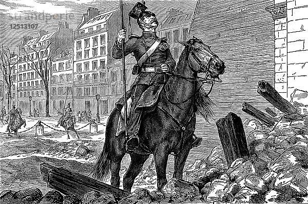Besatzung von Paris durch die Deutschen nach dem Deutsch-Französischen Krieg  März 1871. Künstler: Unbekannt