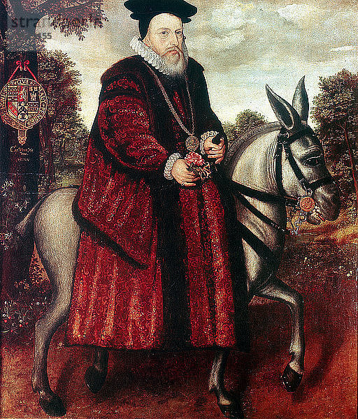 William Cecil  1. Baron Burghley (1520-1598)  englischer Staatsmann. Künstler: Unbekannt