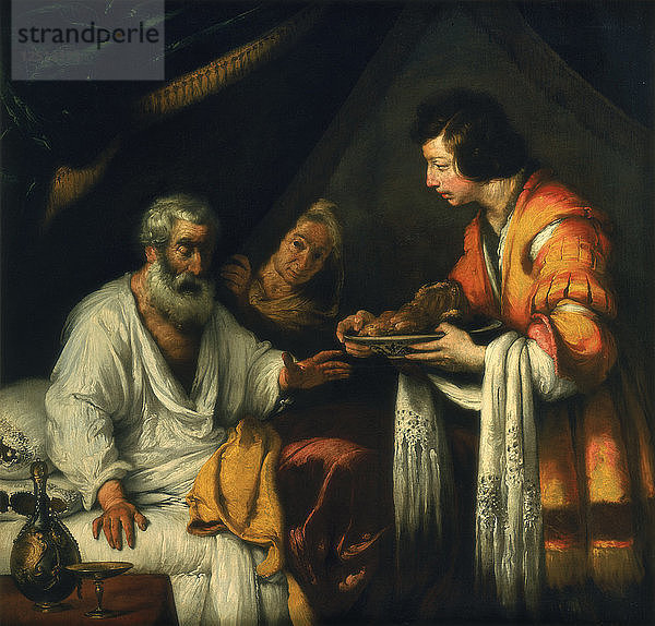 Isaak segnet Jakob  frühes 17. Jahrhundert. Künstler: Bernardo Strozzi