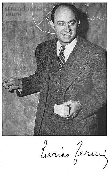 Enrico Fermi  in Italien geborener amerikanischer Kernphysiker. Künstler: Unbekannt