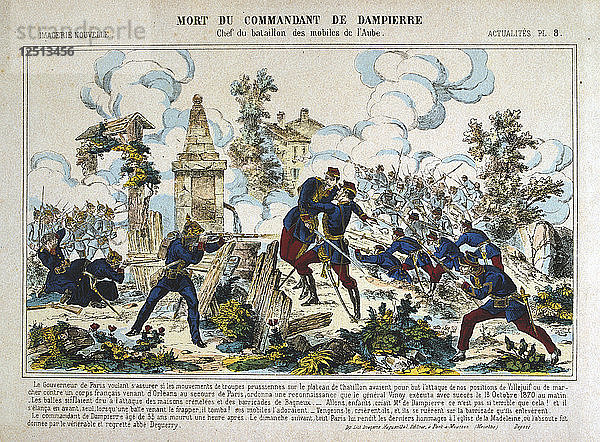 Tod des Kommandanten de Dampierre  Belagerung von Paris  Französisch-Preußischer Krieg  13. Oktober 1870. Künstler: Anon