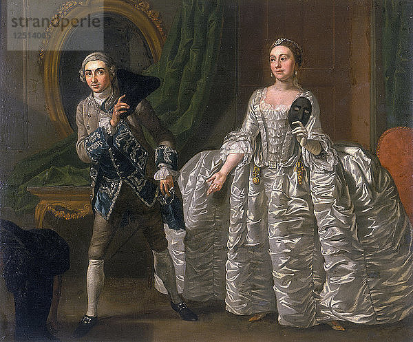 David Garrick und Hannah Pritchard in einer Szene aus The Suspicious Husband  1752. Künstler: Francis Hayman