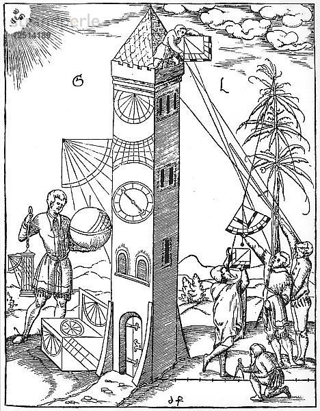 Vermessung und Zeitmessung  1551. Künstler: Unbekannt