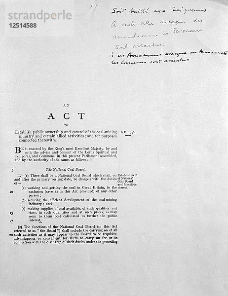 Akt für das National Coal Board  1946. Künstler: Unbekannt