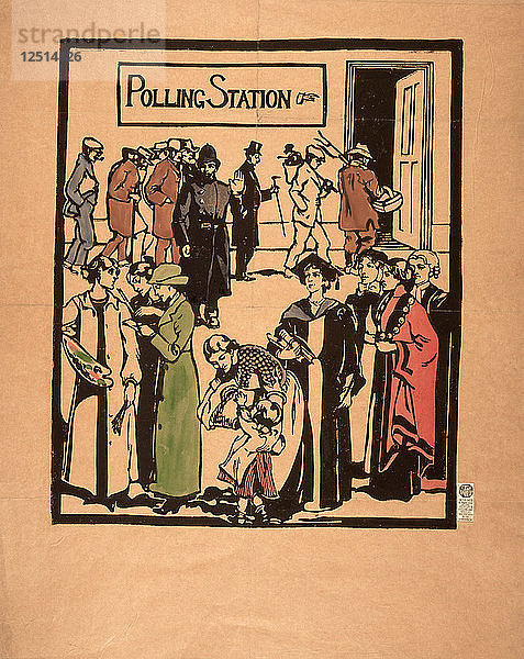 Plakat eines Wahllokals  um 1910. Künstler: Unbekannt