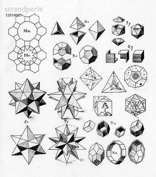 Regelmäßige geometrische Körper verschiedener Art  1619. Künstler: Unbekannt