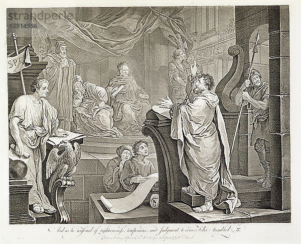 Paul vor Felix  Tafel III  (Mitte 18. Jahrhundert?) Künstler: William Hogarth