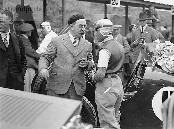 Tazio Nuvolari beim Ulster TT-Rennen  1933. Künstler: Unbekannt