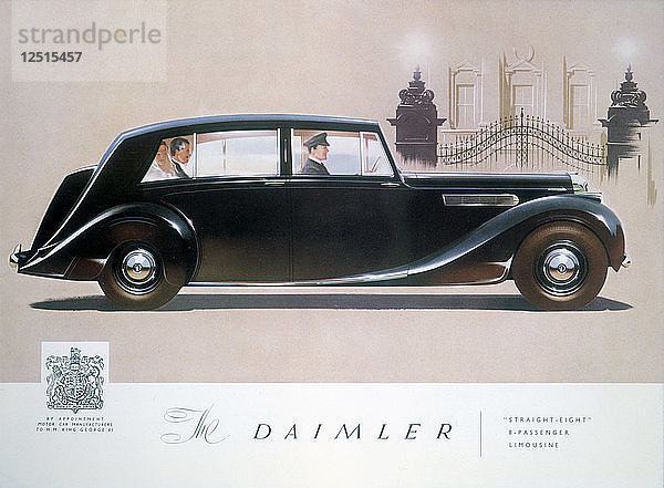 Werbeplakat für die Daimler Straight 8 Limousine  1947. Künstler: Unbekannt