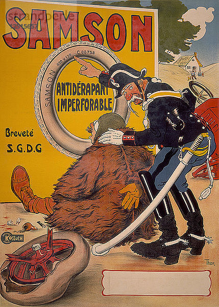 Werbeplakat für Samson-Reifen  1905. Künstler: Thor