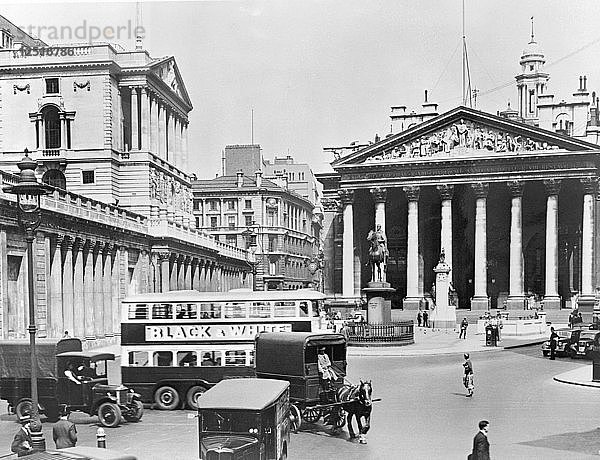 Bank of England und Royal Exchange  City of London. Künstler: John H. Stone