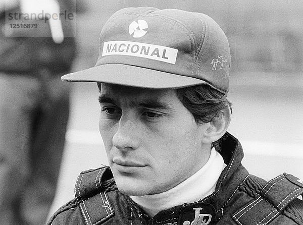 Ayrton Senna beim Großen Preis von Großbritannien  1985. Künstler: Unbekannt