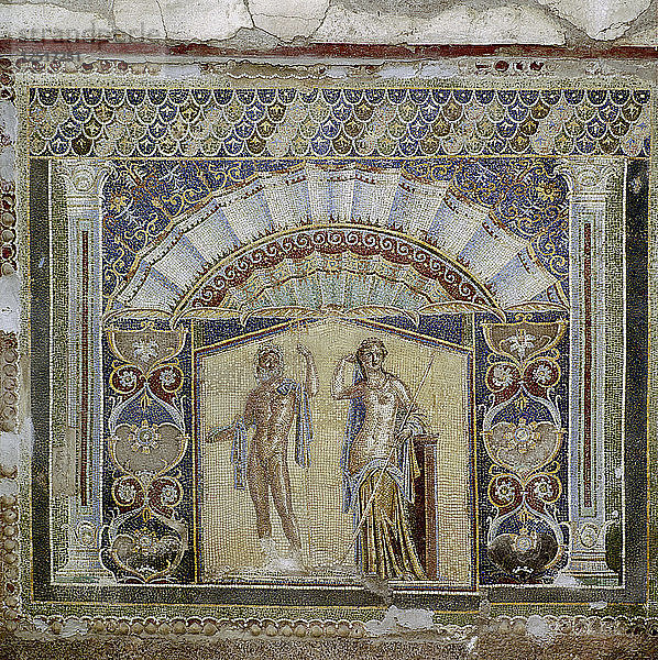 Römisches Mosaik im Nymphäum des Hauses  Herculaneum  Italien. Künstler: Unbekannt