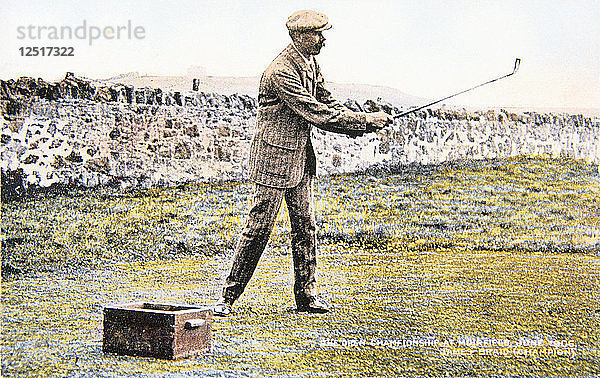 James Braid  schottischer Golfspieler  Offene Meisterschaft in Muirfield  1906. Künstler: Unbekannt