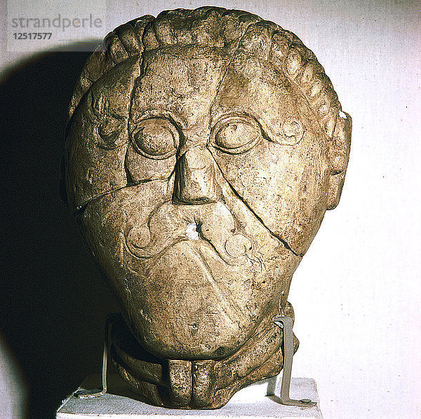 Keltischer Kopf  Mseke Zehrovice  Tschechoslowakei  ca. 3. bis 2. Jahrhundert v. Chr. Künstler: Unbekannt