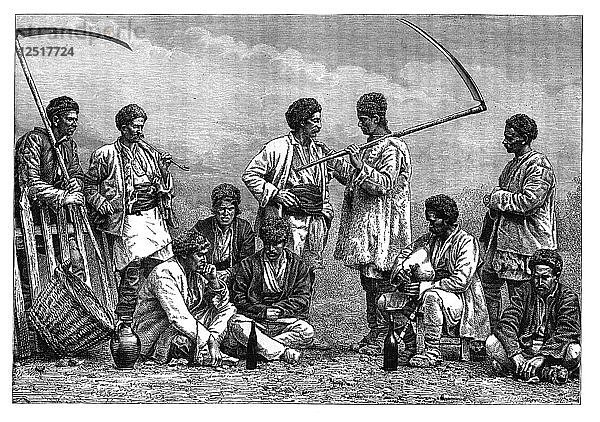 Bulgarische Bauern  um 1890. Künstler: Unbekannt