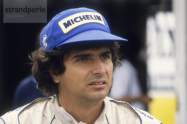 Nelson Piquet beim Großen Preis von Großbritannien  Silverstone  Northamptonshire  1983. Künstler: Unbekannt