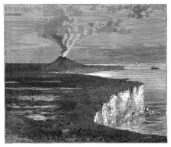 Ein Schildvulkan auf der Insel La Réunion  Indischer Ozean  um 1890. Künstler: Unbekannt
