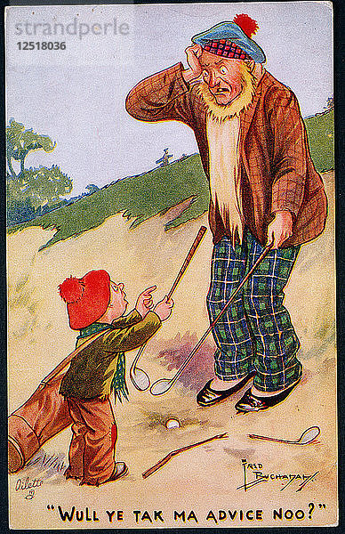 Karikatur eines Golfspielers  um 1920. Künstler: Unbekannt