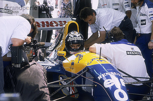 Damon Hill in seinem Williams-Renault  1993. Künstler: Unbekannt