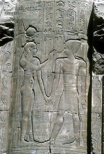 Relief der Göttin Hathor  Tempel des Horus  Edfu  Ägypten  Ptolemäerzeit  ca. 251 v. Chr. - 246 v. Chr. Künstler: Unbekannt