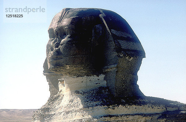 Die Sphinx  Gizeh  Ägypten  Zeit des Chephren  4. Dynastie  26. Jahrhundert v. Chr. Künstler: Unbekannt