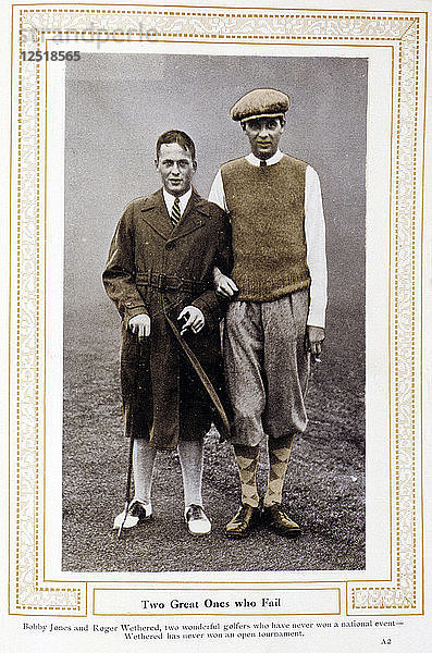 Zwei Große  die scheitern - Bobby Jones und Roger Wethered  um 1920. Künstler: Unbekannt