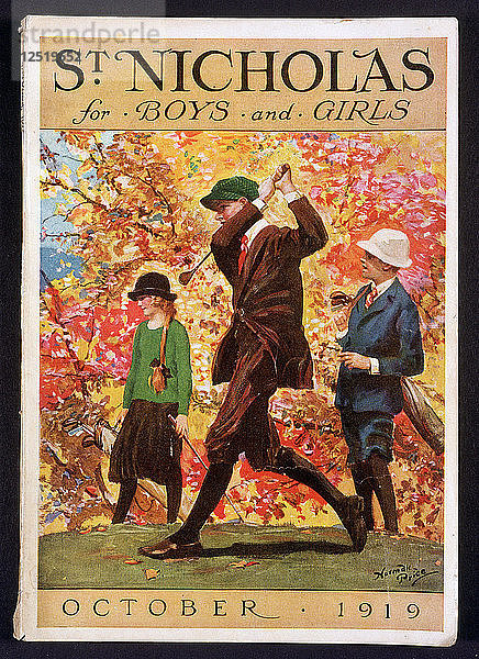 St. Nikolaus  für Jungen und Mädchen  Umschlag  Oktober 1919. Künstler: Unbekannt