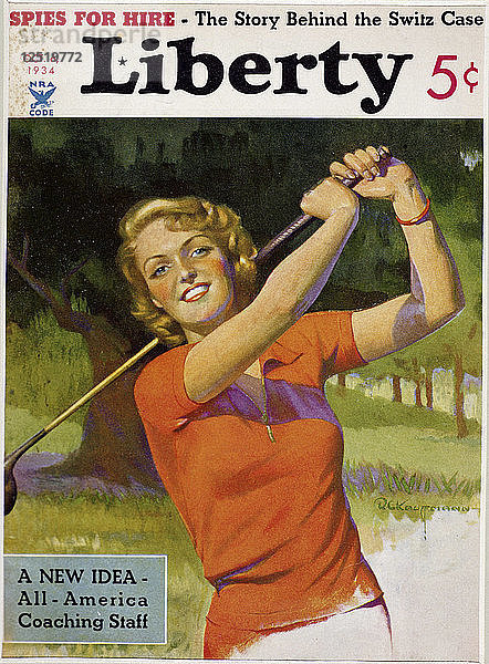 Titelseite der Zeitschrift Liberty  6. Oktober 1934. Künstler: Unbekannt