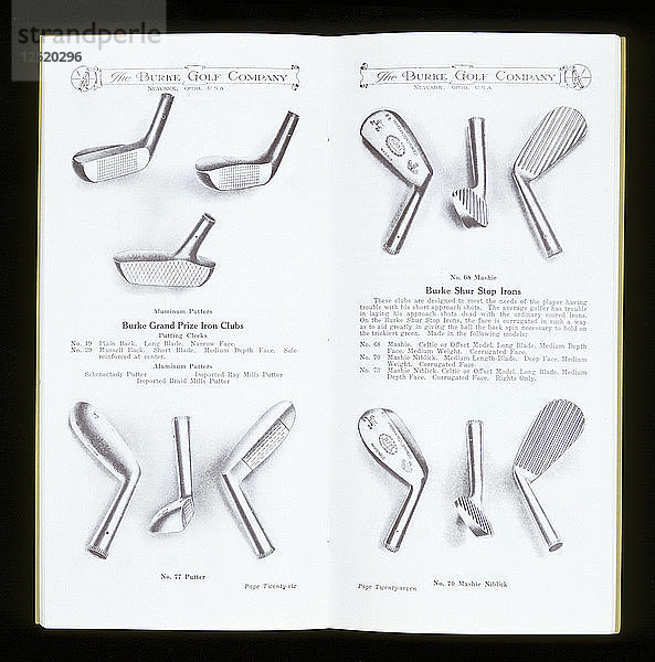 Seite aus einem Katalog für Golfausrüstung  ca. 1920-c1960. Künstler: Unbekannt