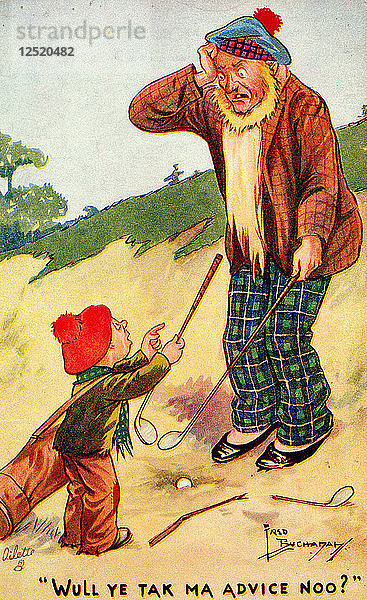 Postkarte zum Golfspielen  um 1920. Künstler: Unbekannt