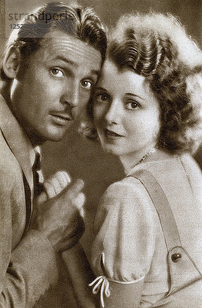 Charles Farrell und Janet Gaynor  amerikanische Schauspieler  1933. Künstler: Unbekannt