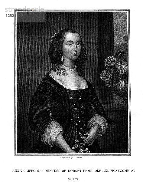 Lady Anne Clifford  Gräfin von Dorset  Pembroke und Montgomery  (1825).Künstler: TA Dean