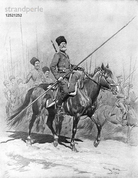 Kosaken-Kavallerie  1914  (1926).Künstler: Georges Bertin Scott