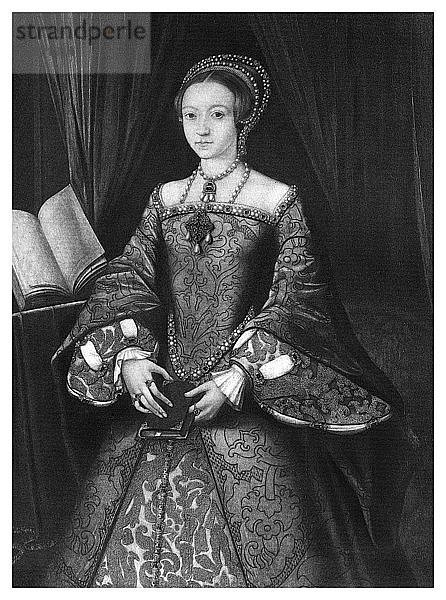 Königin Elisabeth I. in ihrer Jugend  um 1546  (1896) Künstler: Boussod  Valadon & Co