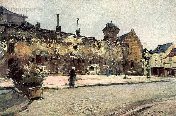 Die Kaserne in Soissons  Frankreich  1915  (1926).Künstler: Francois Flameng