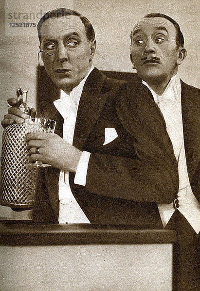 Tom Walls und Ralph Lynn  englische Schauspieler  1933. Künstler: Unbekannt
