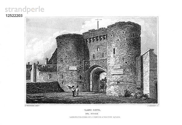 Land Gate  Rye  East Sussex  1829.Künstler: James Lambert