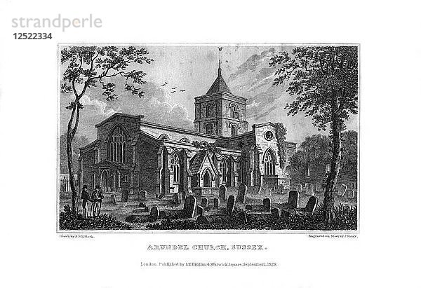 Kirche von Arundel  West Sussex  1829  Künstler: J Shury