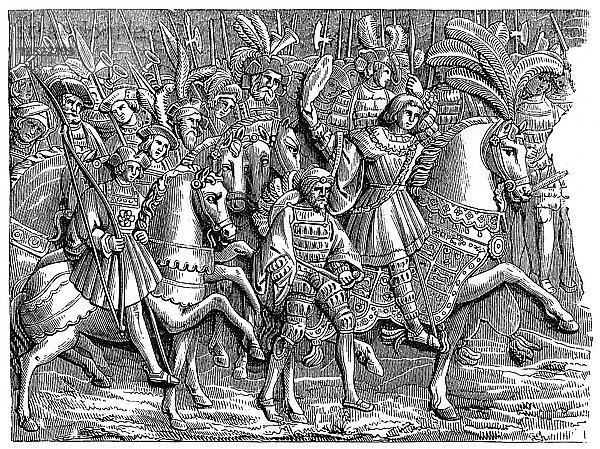 Heinrich VIII. auf dem Feld des Goldtuchs  1520  (1870). Künstler: Unbekannt