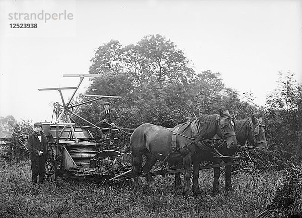 Erntemaschine  Hellidon  Northamptonshire  ca. 1896-c1920. Künstler: Alfred Newton & Söhne