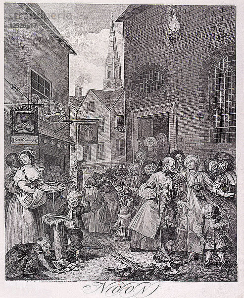 Mittag  Tafel II aus Times of Day  1738. Künstler: William Hogarth