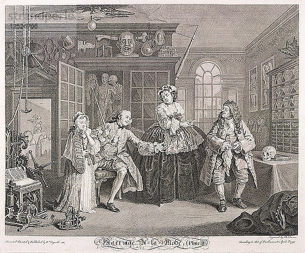Hochzeit a la Mode  1745; Tafel III. Künstler: Bernard Baron'