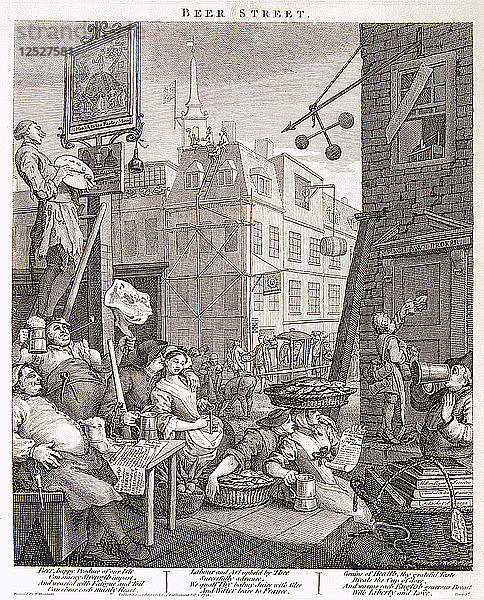 Bierstraße  1751. Künstler: William Hogarth