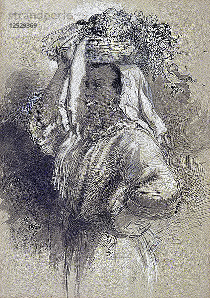 Mädchen mit Obst  1849. Künstler: Sir John Gilbert