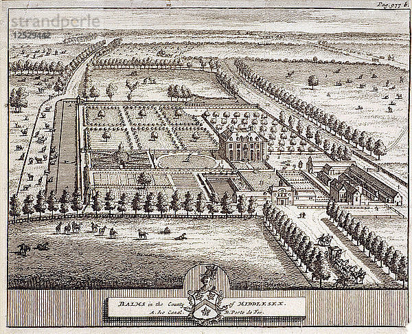 Luftaufnahme des zu Baumes House gehörenden Anwesens  Hoxton  London  um 1600. Künstler: Anon