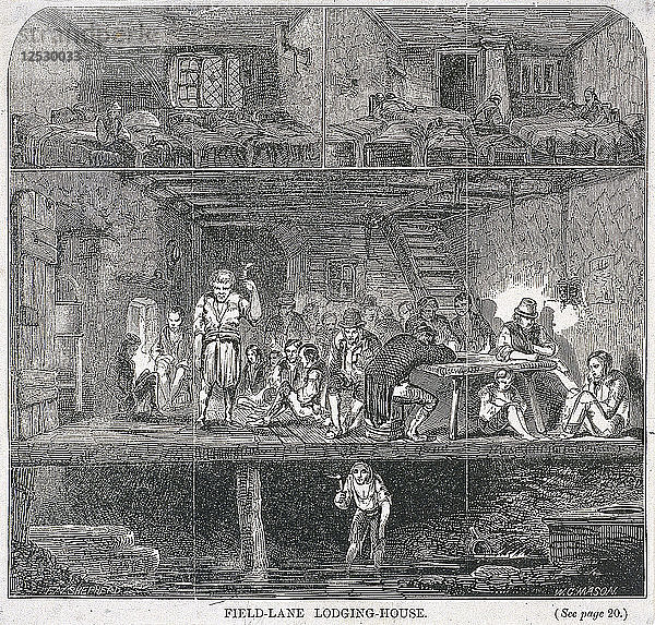 Field Lane Lodging House  London  1847. Künstler: WG Mason