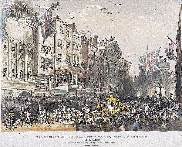Temple Bar  London  1837. Künstler: Charles Joseph Hullmandel